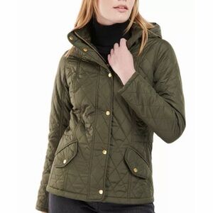 Barbour Women's Olive Green Quilted Old Money Jacket Coat